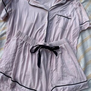 Victoria’s Secret Light Pink Pajama Set w/ Black Accents